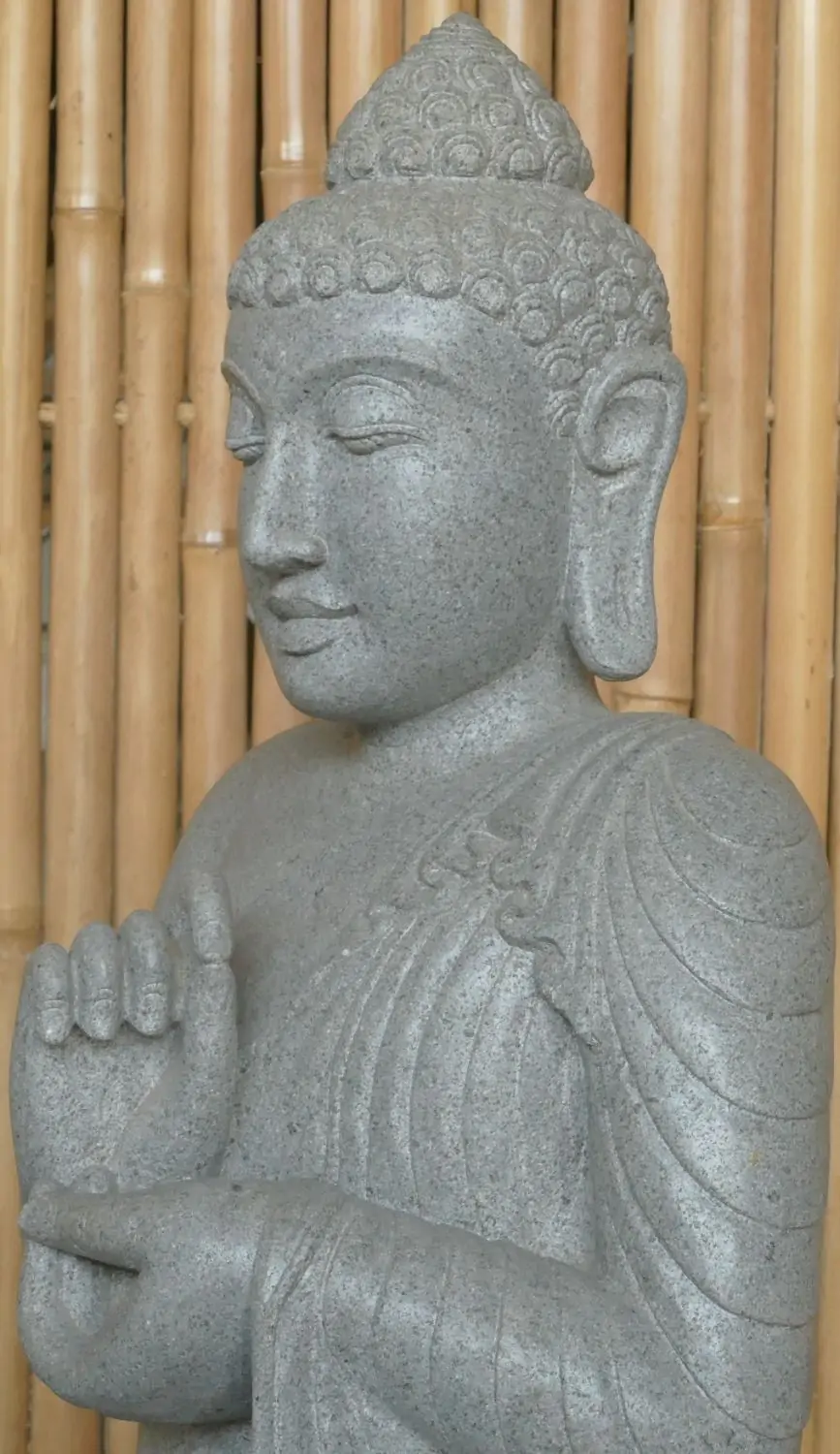  Product image 2 of the product “Seated Buddha made of Riverstone, position Dharmachakra , H. 71cm. ”